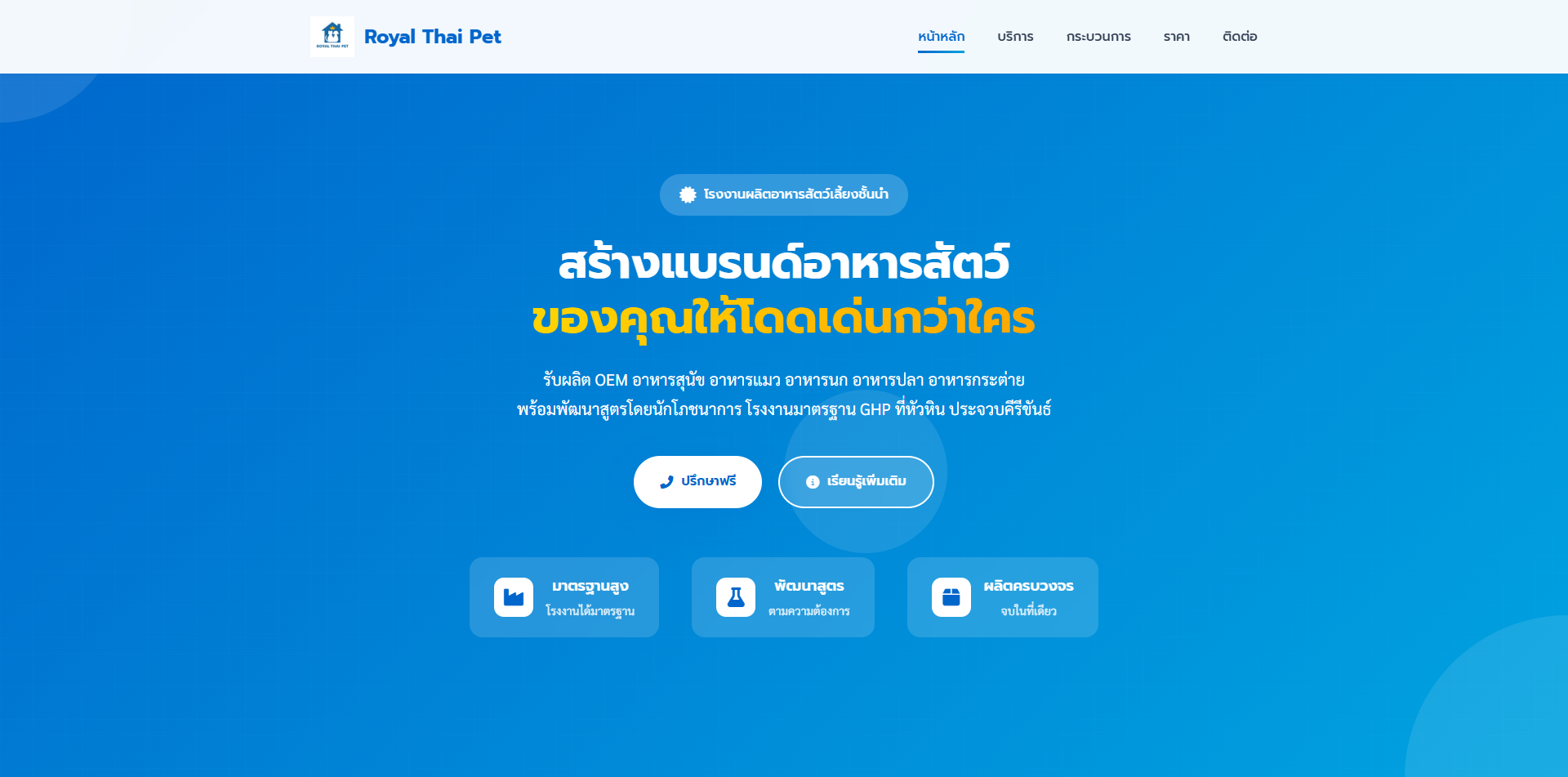 ตัวอย่างหน้าเว็บไซต์ธุรกิจที่ออกแบบโดย Phuwanai